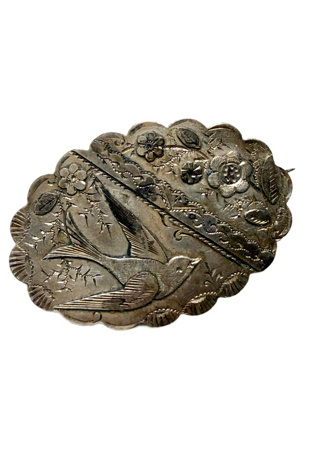 Victorian Hallmarked Sterling Silver Bird Brooch Selected by Lux Revival