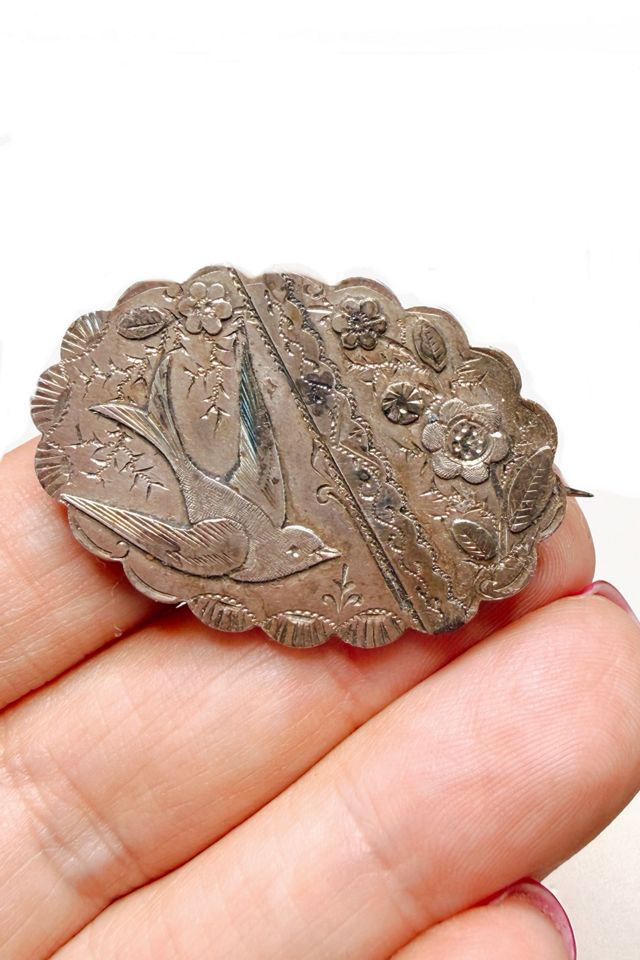 Victorian Hallmarked Sterling Silver Bird Brooch Selected by Lux Revival #1