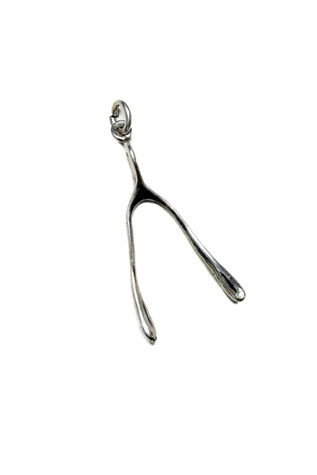 Vintage Sterling Silver Wishbone Pendant Charm Selected by Lux Revival