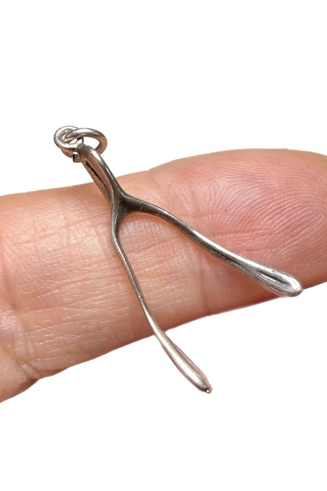 Vintage Sterling Silver Wishbone Pendant Charm Selected by Lux Revival #1