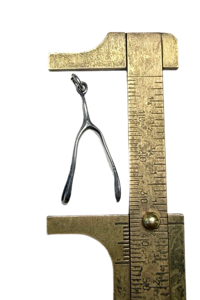 Vintage Sterling Silver Wishbone Pendant Charm Selected by Lux Revival #2
