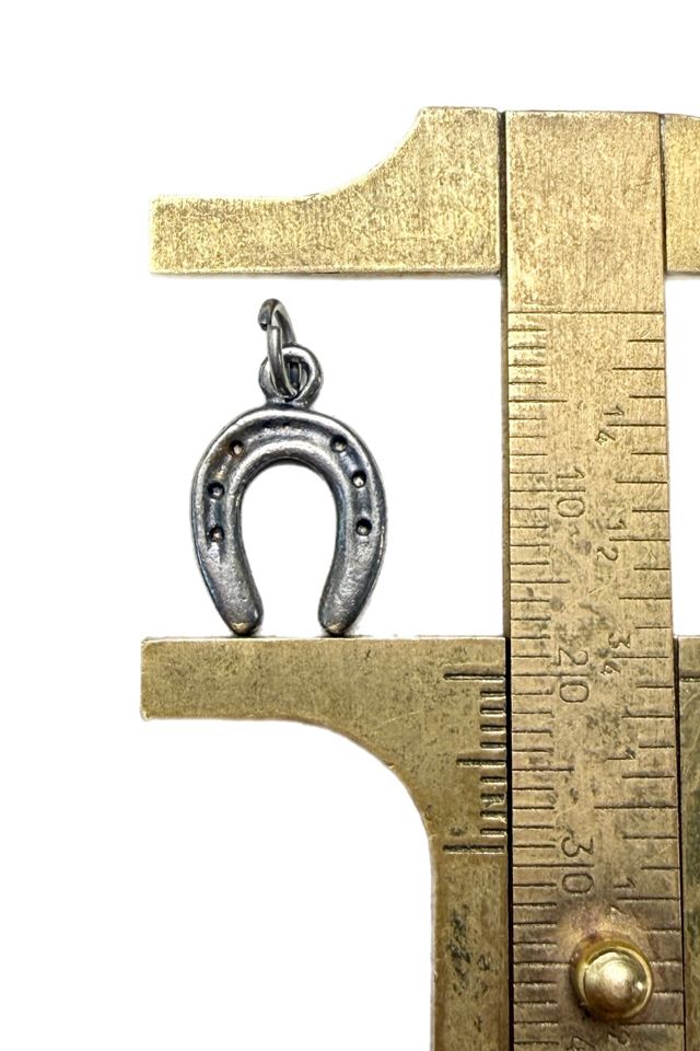 Deco Sterling Silver Horseshoe Good Luck Pendant Charm Selected by Lux Revival #2