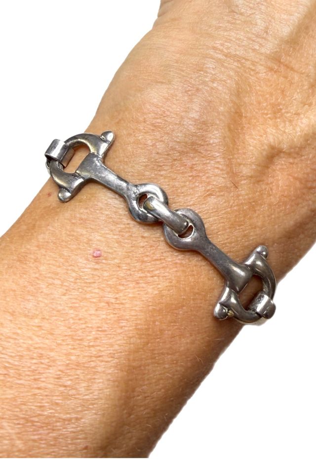 Vintage Sterling Silver Designer Horse Bit Bracelet Selected by Lux Revival #1