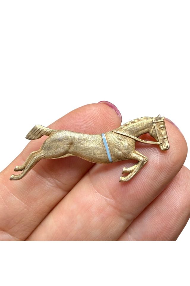 Art Deco Gold over Sterling Racehorse Brooch Selected by Lux Revival #1