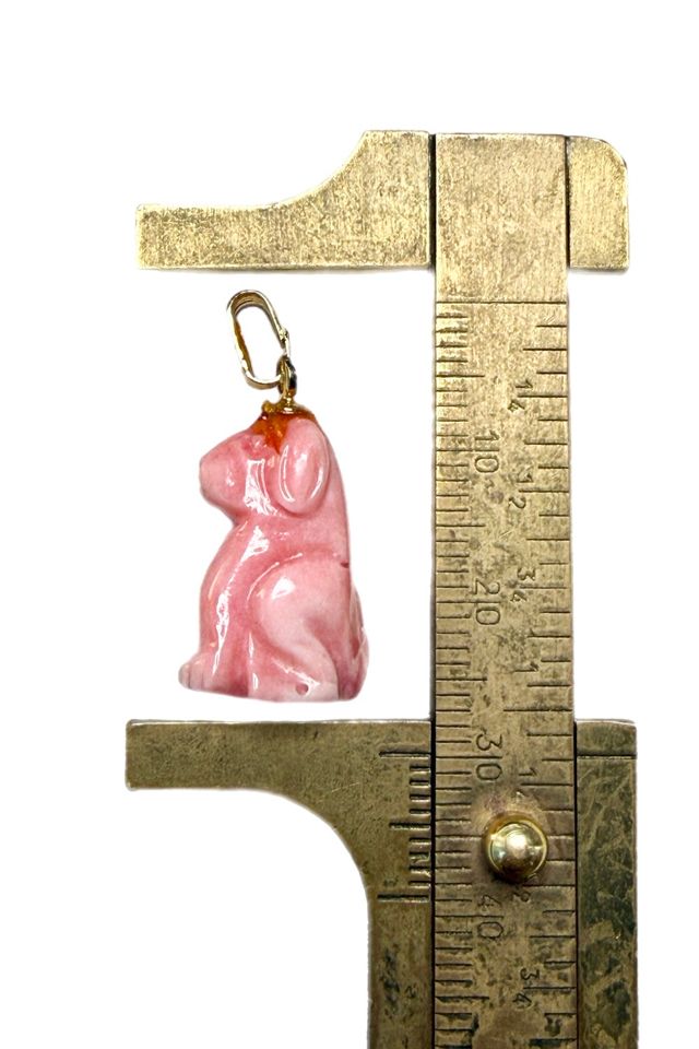 Antique Coral + 14k Gold Dog Pendant Charm Selected by Lux Revival #2