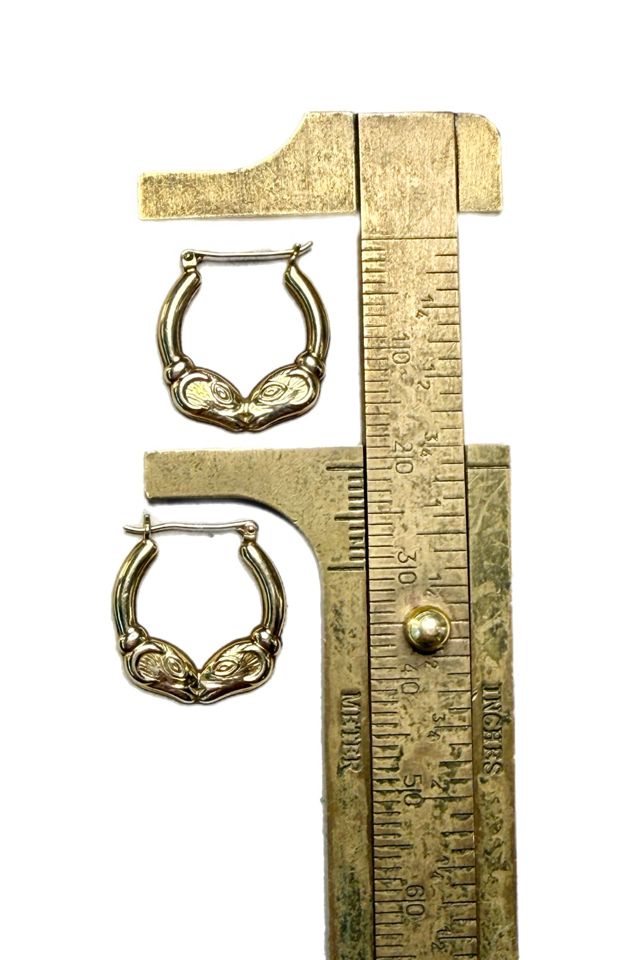 Vintage 14k Gold Double Ram Huggie Hoop Earrings Selected by Lux Revival #2