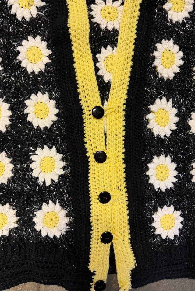 1990s Handmade Oversized Daisy Cardigan Selected By Ritual Vintage #2