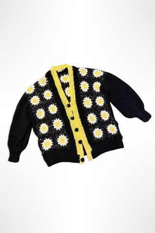 1990s Handmade Oversized Daisy Cardigan Selected By Ritual Vintage