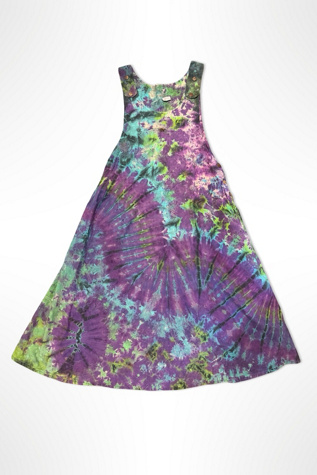 1990s Tie Dye Cotton Apron Midi Dress Selected By Ritual Vintage