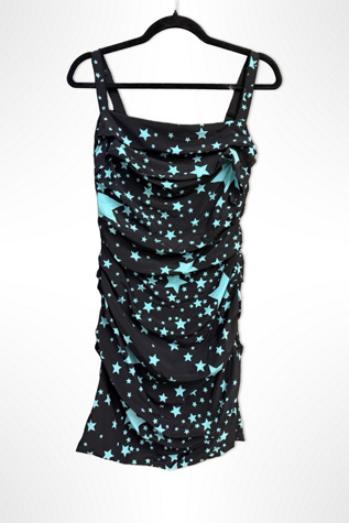 Y2K Dolce & Gabbana Star Print Ruched Bodycon Dress Selected By Ritual Vintage