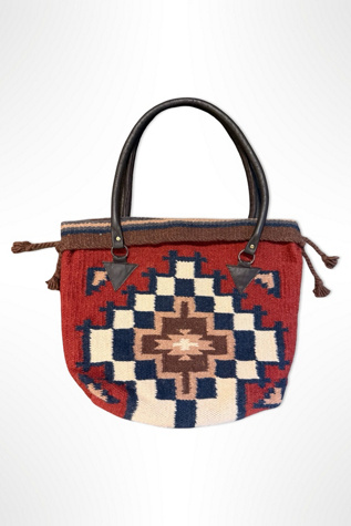 1980s Southwestern Woven Blanket Tote Bag Selected By Ritual Vintage