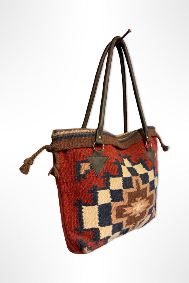 1980s Southwestern Woven Blanket Tote Bag Selected By Ritual Vintage #1