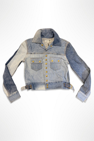 Vintage Reclaimed Levis Re/Done Patchwork Denim Snap Jacket Selected By Ritual Vintage