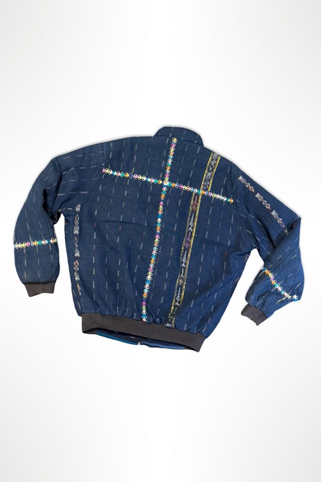 1990s Indigo Textile Embroidered Bomber Jacket Selected By Ritual Vintage #1