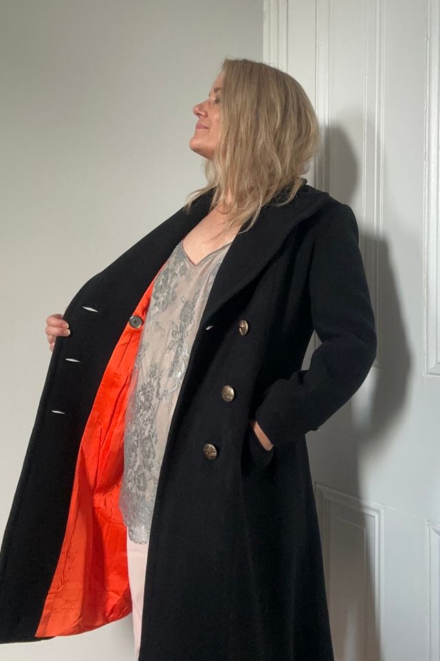 Vintage Black Wool Double-Breasted Tailored Pea Coat Selected by KA.TL.AK #3