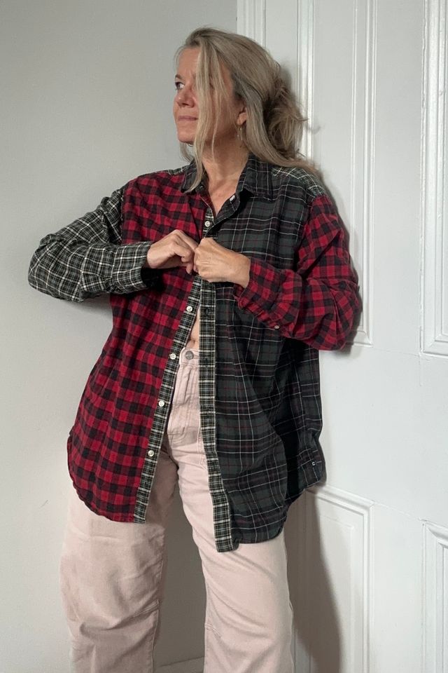 Patchwork Cotton Madras Button-down Shirt Selected by KA.TL.AK #1