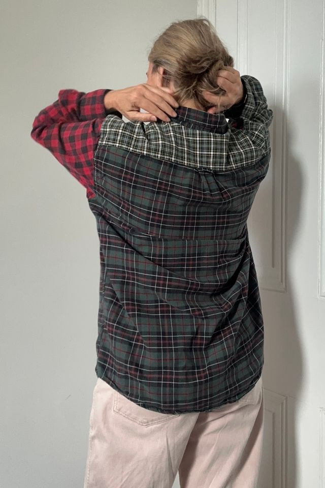 Patchwork Cotton Madras Button-down Shirt Selected by KA.TL.AK #2