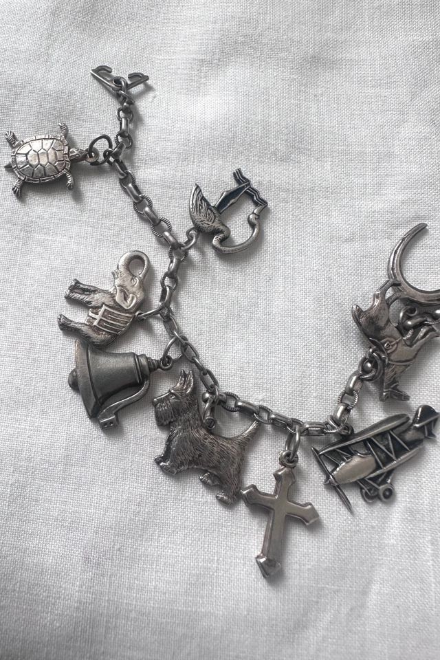 Vintage Sterling Silver Charm Bracelet with 13 Charms Selected by KA.TL.AK #3