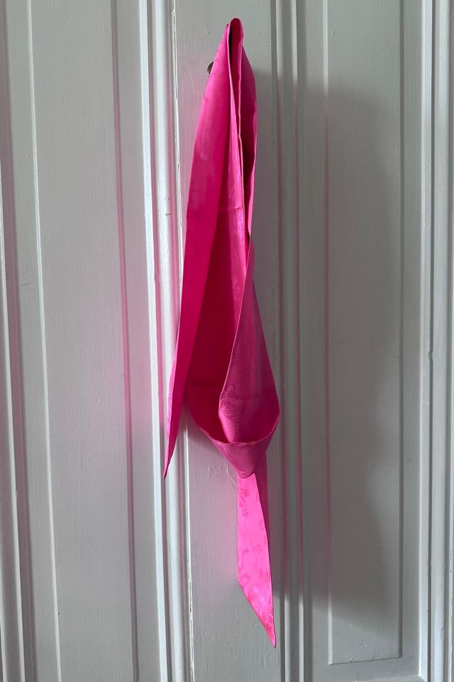 Vintage Neon Pink Damask Silky Scarf Selected by KA.TL.AK #1