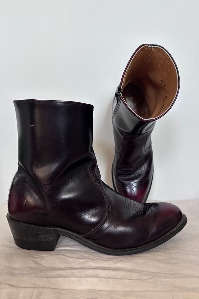 Vintage Men’s Leather Side-Zip Western Ankle Boots Selected by KA.TL.AK #2