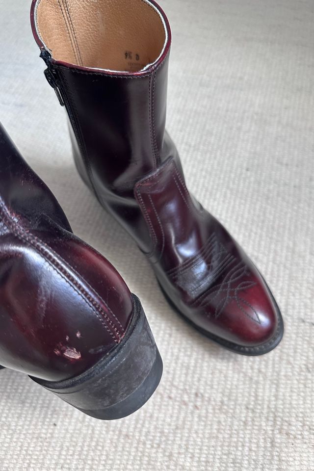 Vintage Men’s Leather Side-Zip Western Ankle Boots Selected by KA.TL.AK #3