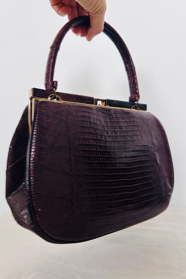 Vintage 1950’s Bellestone Crocodile Box Handbag with Clasp Closure Selected by KA.TL.AK #2