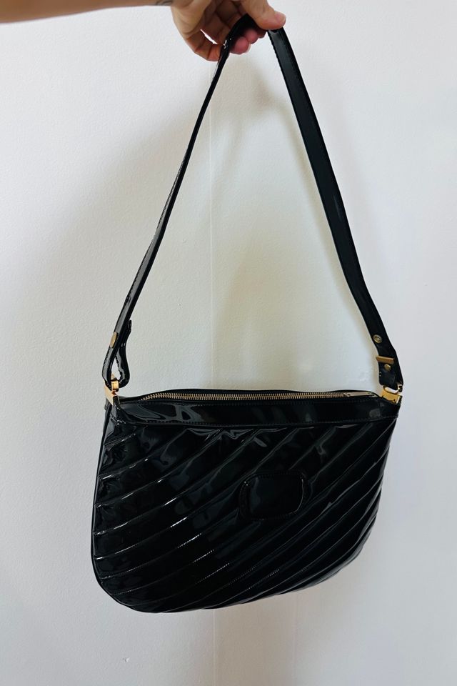 Vintage Patent Leather Tufted Purse with Adjustable Strap Selected by KA.TL.AK #2