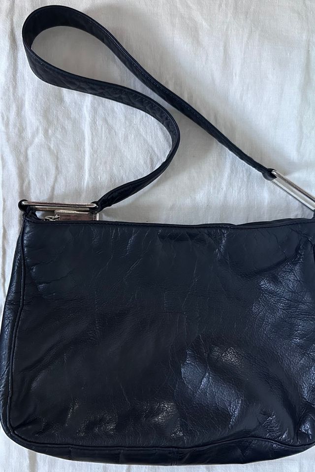 Vintage 90’s Supple Black Leather DKNY Bag with Silver Accents Selected by KA.TL.AK #1