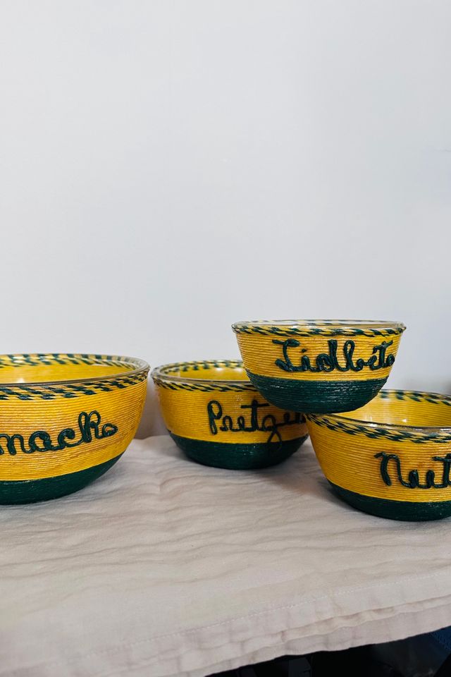 Vintage Snacks, Pretzels, Nuts and Tidbits Glass Nesting Bowl Set Selected by KA.TL.AK #2