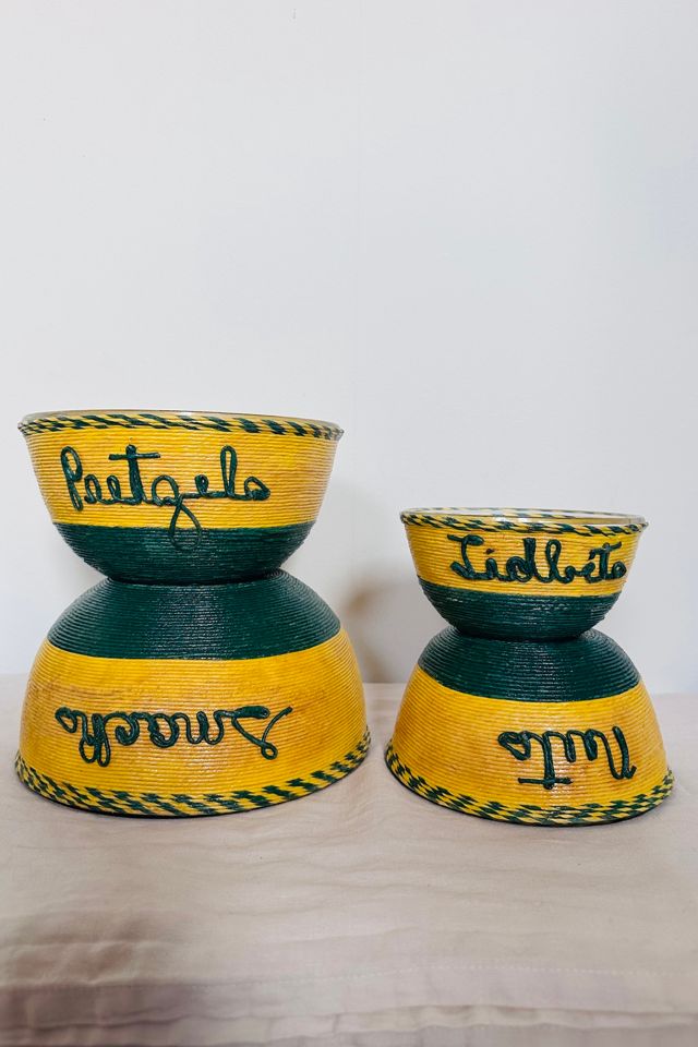 Vintage Snacks, Pretzels, Nuts and Tidbits Glass Nesting Bowl Set Selected by KA.TL.AK #3
