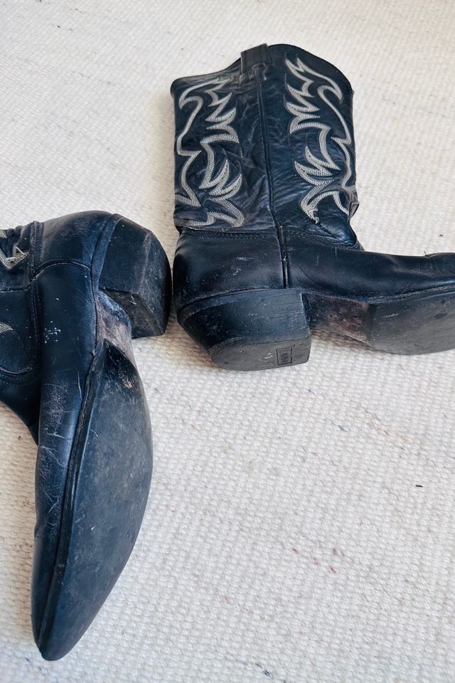 Vintage Black Nocona Boots with White Stitching Selected by KA.TL.AK #3