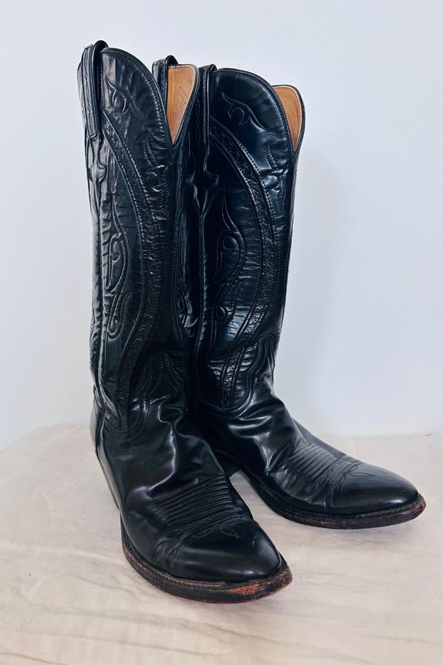 Vintage Black Lucchese Classic Handmade Boots Selected by KA.TL.AK #1