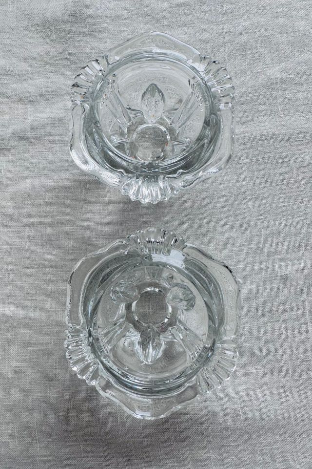 Vintage Reims France Art Deco Cut Glass Candle Holders Selected by KA.TL.AK #3