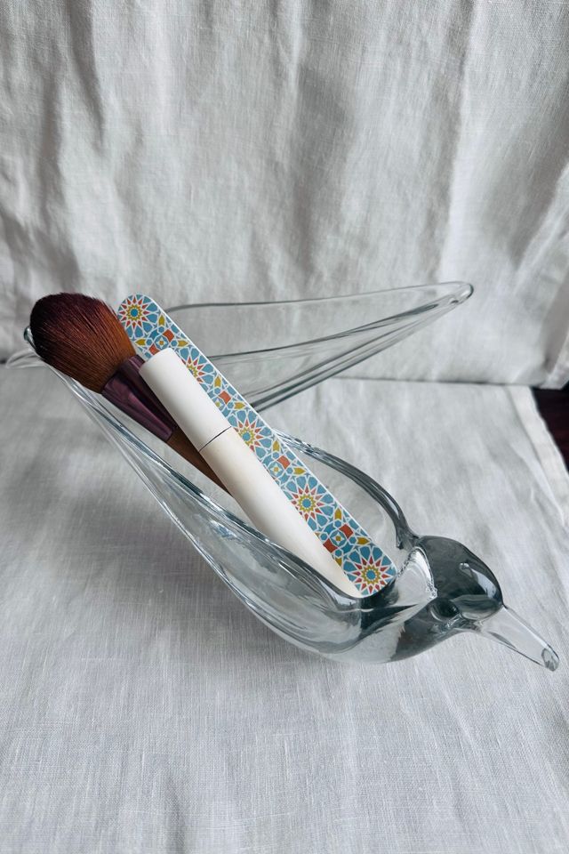 Vintage 1960’s Art Vannes France Glass Crystal Bird Dish with Small Chip Selected by KA.TL.AK #1