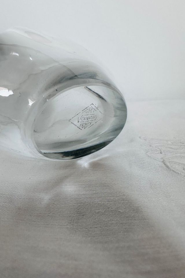 Vintage 1960’s Art Vannes France Glass Crystal Bird Dish with Small Chip Selected by KA.TL.AK #3