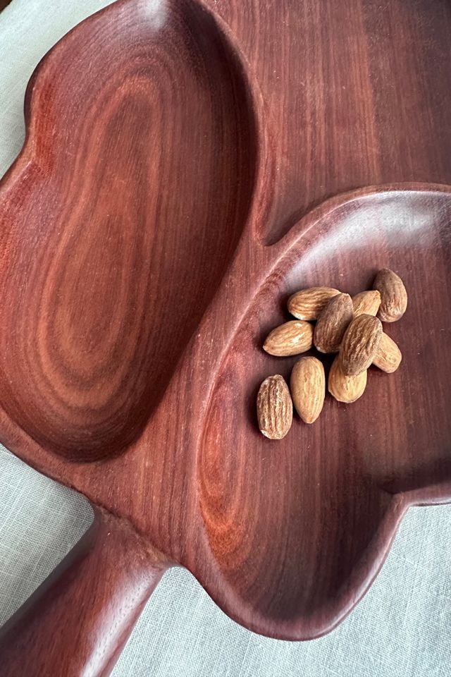 Vintage Mid Century Modern Hand Carved Wood Leaf Tray Selected by KA.TL.AK #1