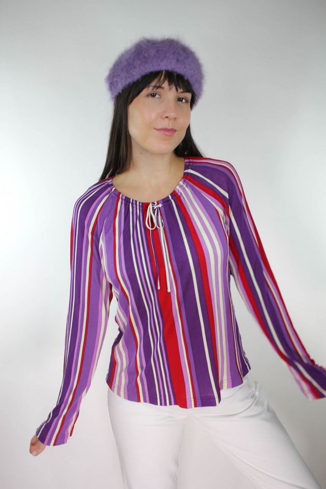 Averardo Bessi for Bergdorf Goodman Vertical Striped Blouse Selected By Moons + Junes Vintage #1
