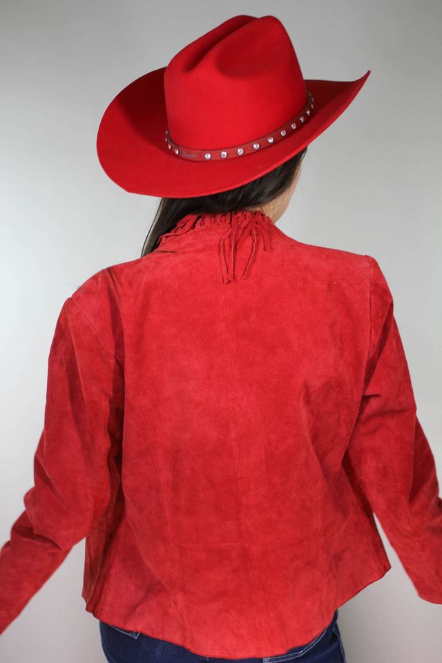 1980s Red Fringe Western Suede Jacket Selected By Moons + Junes Vintage #2