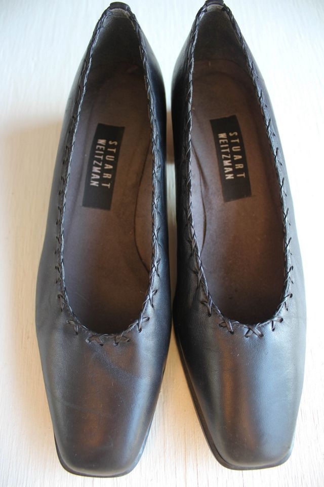Vintage Stuart Weitzman Black Braided Leather Pumps Selected By Moons + Junes Vintage #1