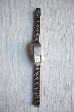 1950s Pierre Le Blanc 17-Jewel Silver Link Chain Watch Selected By Moons + Junes Vintage