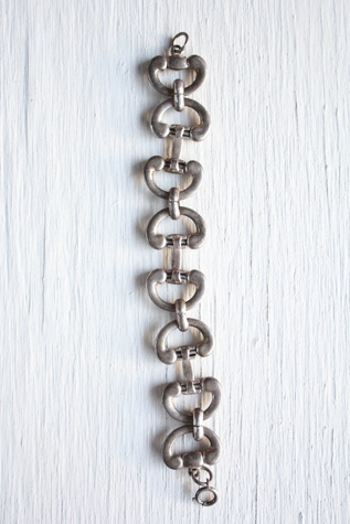 Vintage Sterling Equestrian Link Chain Bracelet Selected By Moons + Junes Vintage