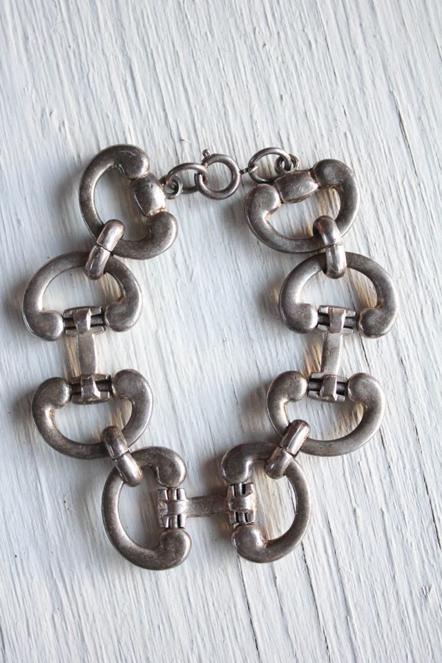Vintage Sterling Equestrian Link Chain Bracelet Selected By Moons + Junes Vintage #2