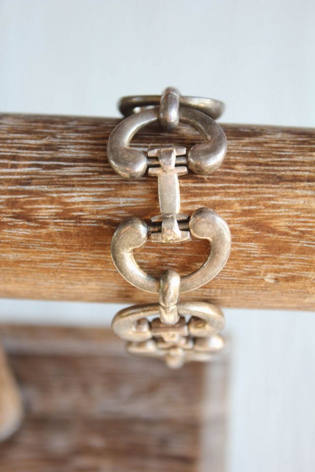 Vintage Sterling Equestrian Link Chain Bracelet Selected By Moons + Junes Vintage #3