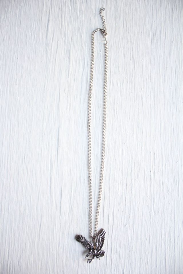 Vintage Eagle Pendant Silver Chain Necklace Selected By Moons + Junes Vintage #2