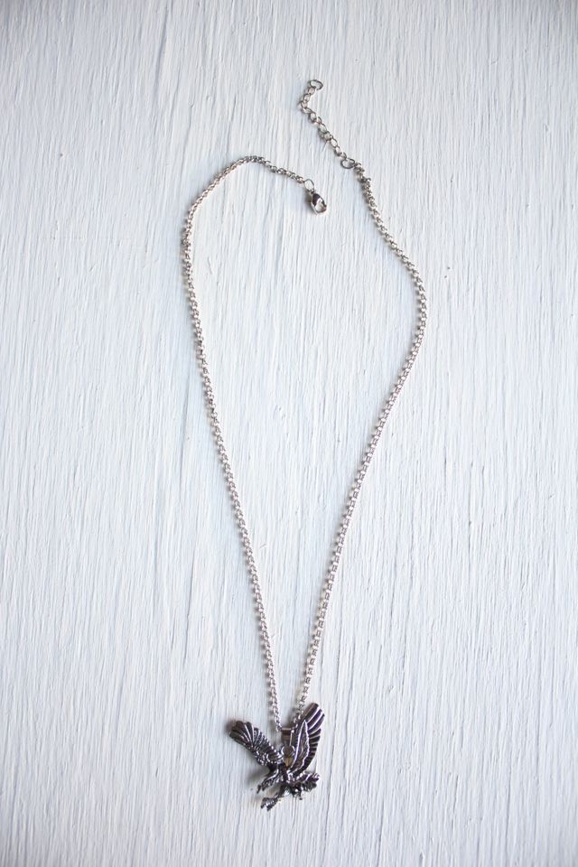 Vintage Eagle Pendant Silver Chain Necklace Selected By Moons + Junes Vintage #3