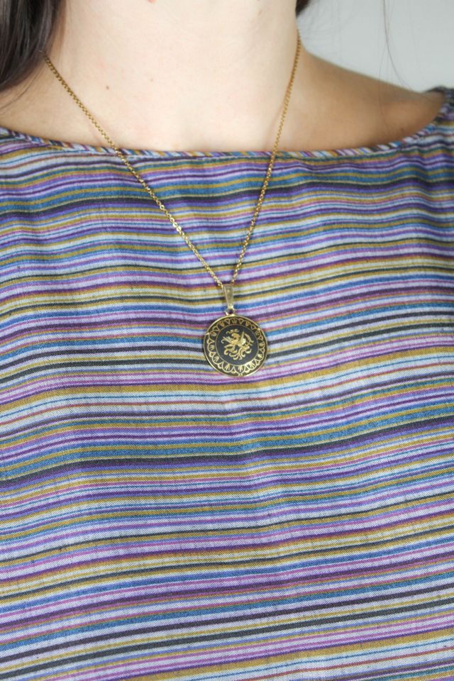 Vintage Spanish Toledo Damascene Pendant Necklace Selected By Moons + Junes Vintage #1