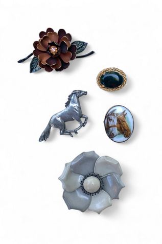 Vintage Mid-Century Equestrian Pin Collection Set Selected by SharpLilTeeth