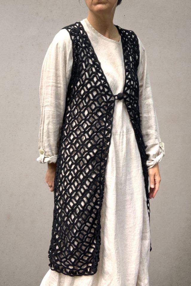 Vintage 1990s Openwork Crochet Vest Selected by SharpLilTeeth #1