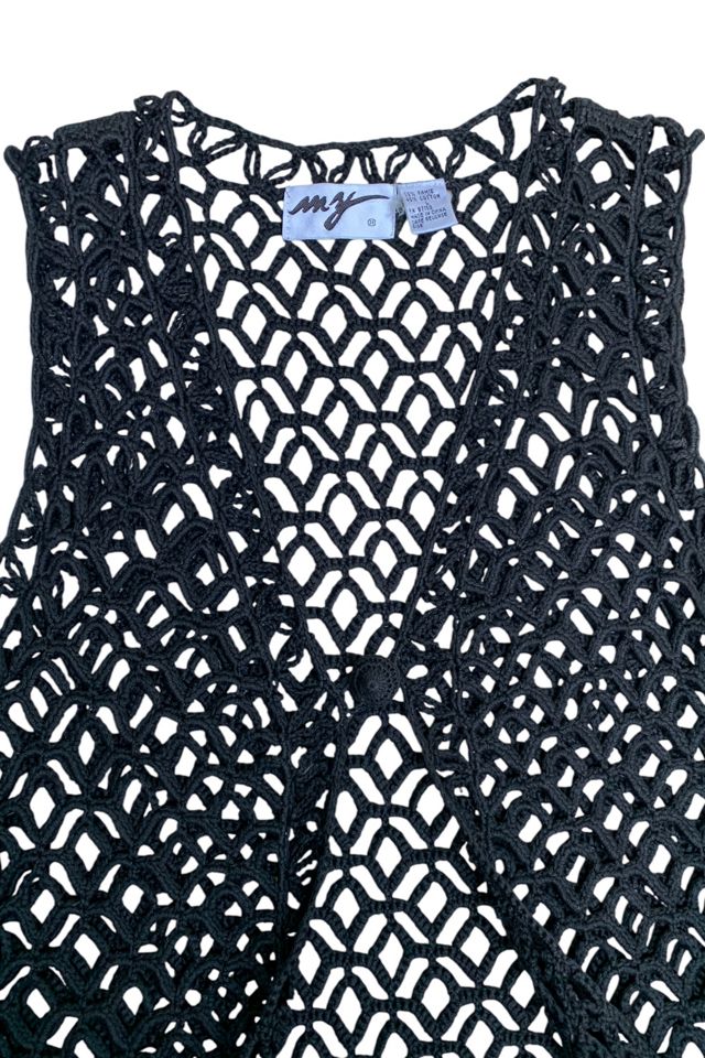 Vintage 1990s Openwork Crochet Vest Selected by SharpLilTeeth #2