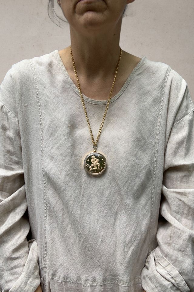 Vintage Statement Aquarius Zodiac Pendant Selected by SharpLilTeeth #3